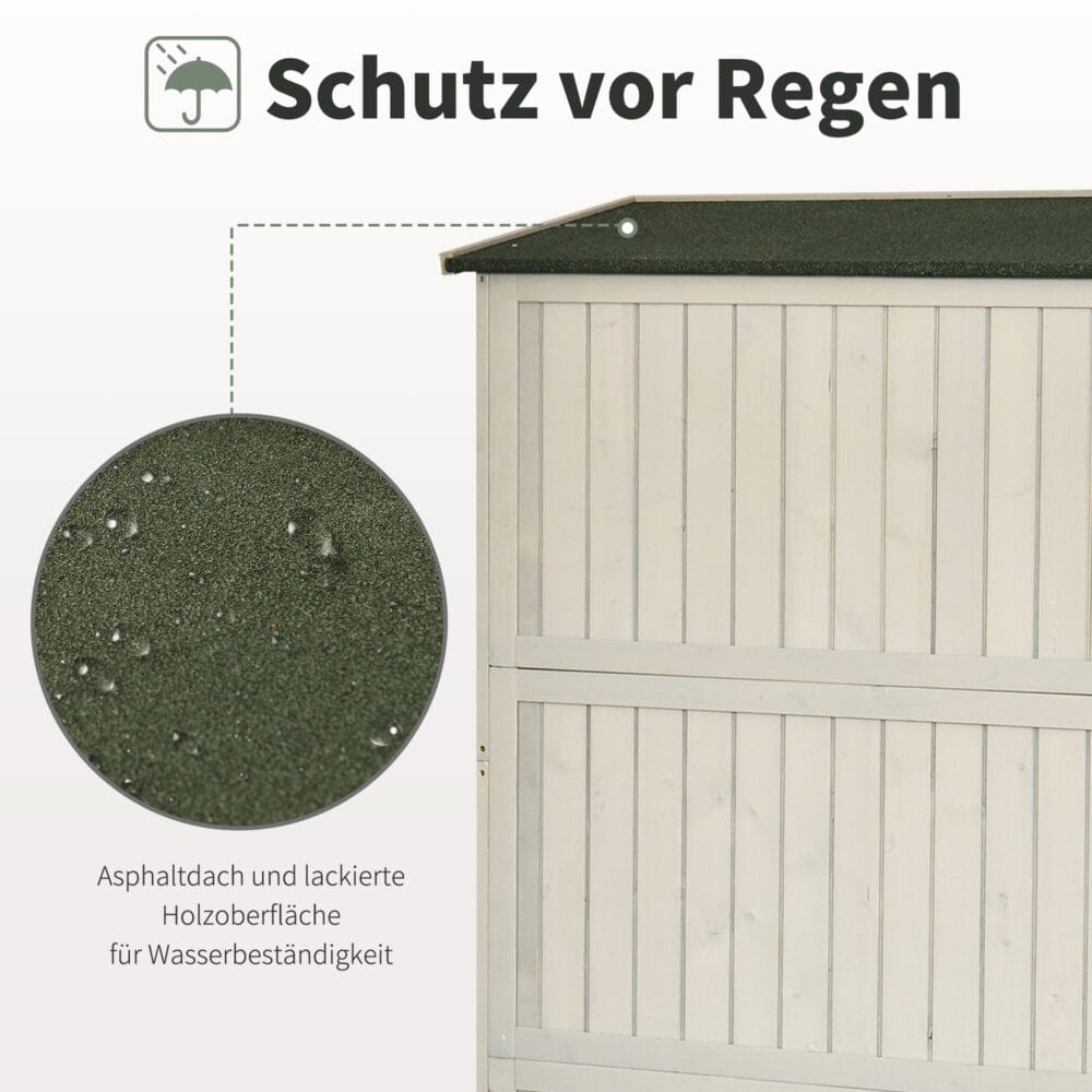 Gartenschrank Holz Geräteschrank Pultdach 127.5x50x164cm
