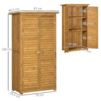 Gartenschrank Pultdach Lamellentüren Tannenholz 87x46.5x160cm