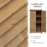 Gartenschrank Pultdach Lamellentüren Tannenholz 87x46.5x160cm