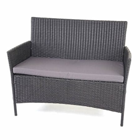 Gartensitzgruppe Rattan Lounge  7tlg. schwarz mit Kissen anthrazit