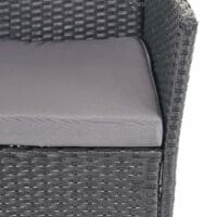 Gartensitzgruppe Rattan Lounge  7tlg. schwarz mit Kissen anthrazit