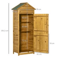 Gerätehaus aus Naturholz 79x49x191.5cm Gartenschrank