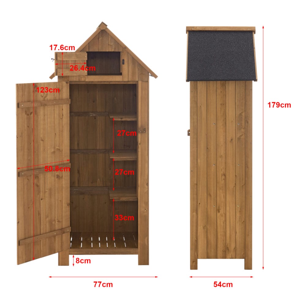 Geräteschrank Gartenhaus Ottrott 179x77x54cm Tannenholz