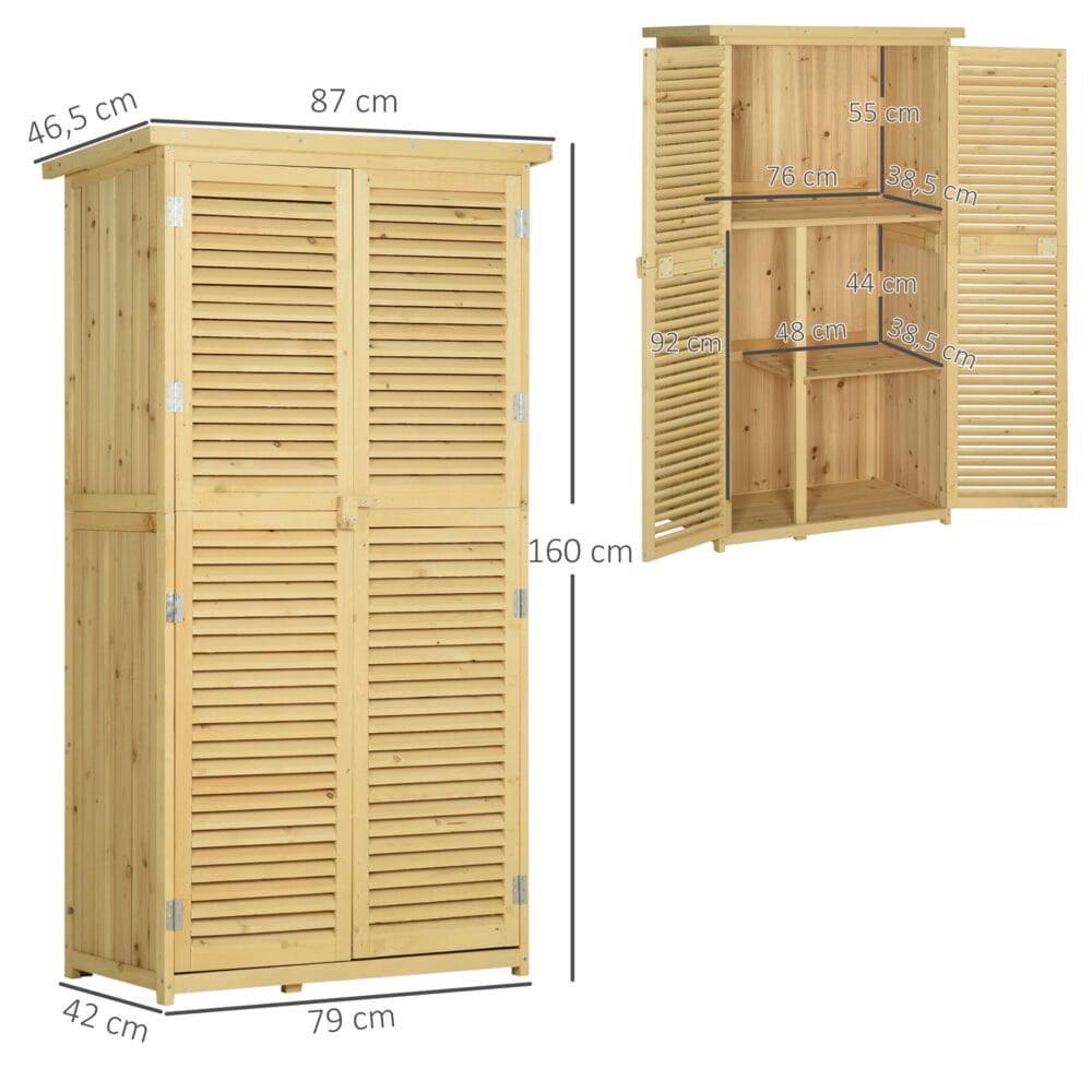 Geräteschuppen Gerätehaus Geräteschrank Holz 87x46.5x160cm