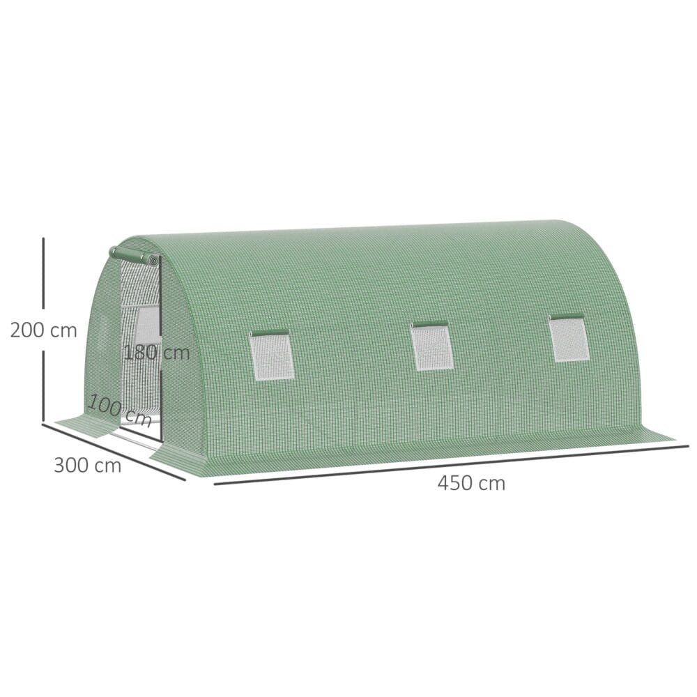 Gewächshaus 4.5x3x2m Folientunnel Tomatenhaus