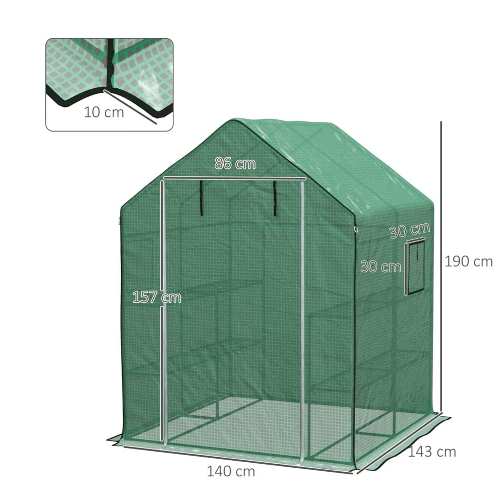 Gewächshaus Blache 140x143x190cm Ersatz-Folie für Gewächshaus