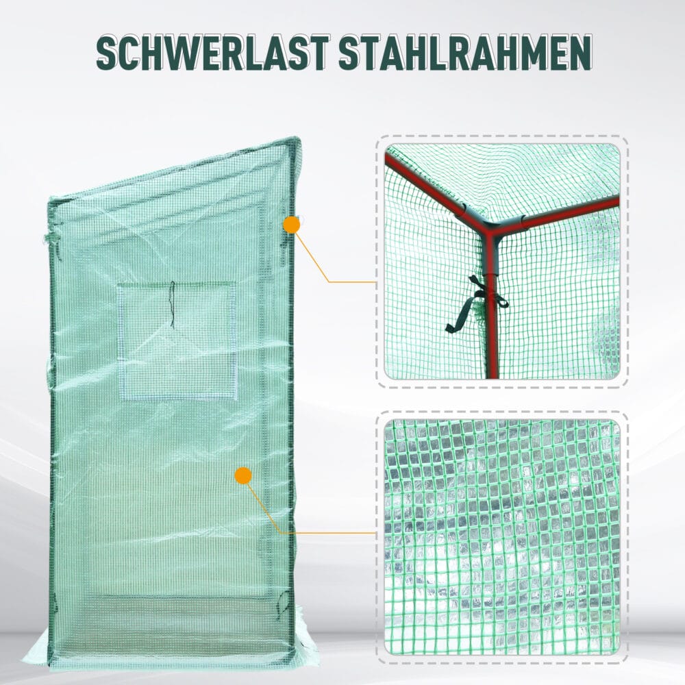 Gewächshaus Tomatenhaus Pflanzenhaus mit Fenster 200x77x170cm