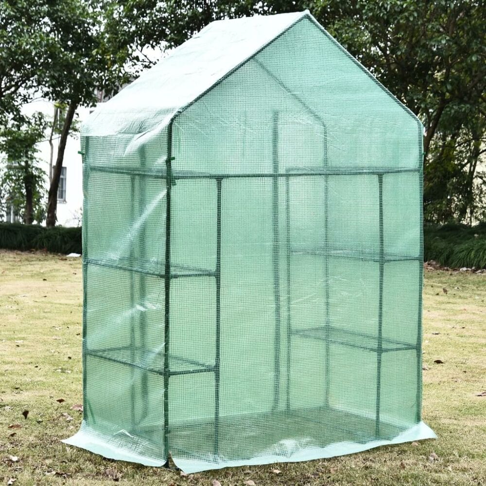 Gewächshaus Treibhaus mit Ablagen 143x73x195cm