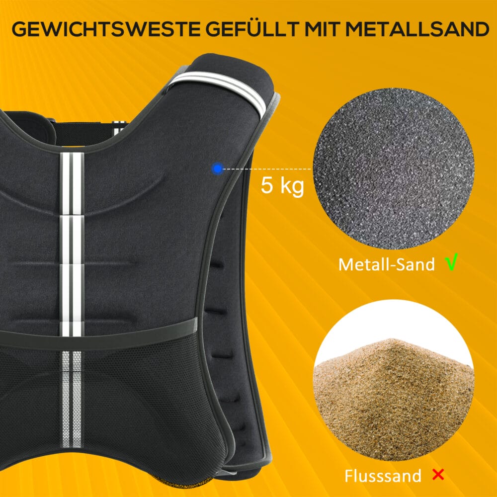 Gewichtsweste 5kg Trainingsweste Laufweste