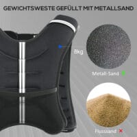 Gewichtsweste 8kg Trainingsweste Laufweste