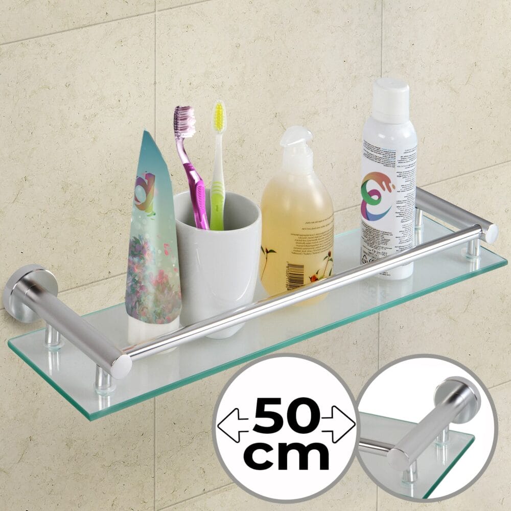 Glasablage Bad Wandmontage gehärtetes Glas Aluminium