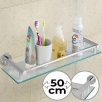 Glasablage Bad Wandmontage gehärtetes Glas Aluminium