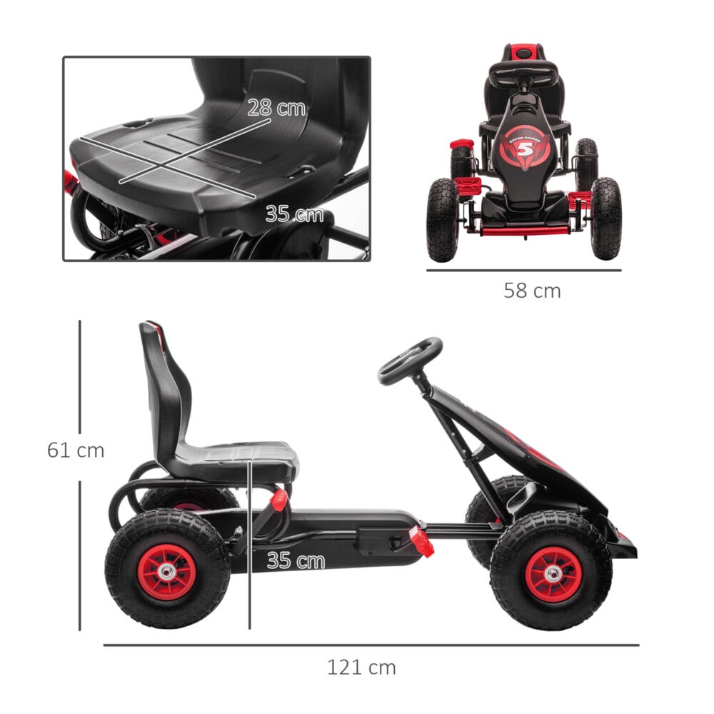 Gokart Kinderfahrzeug mit verstellbarem Sitz 5-12 Jahre