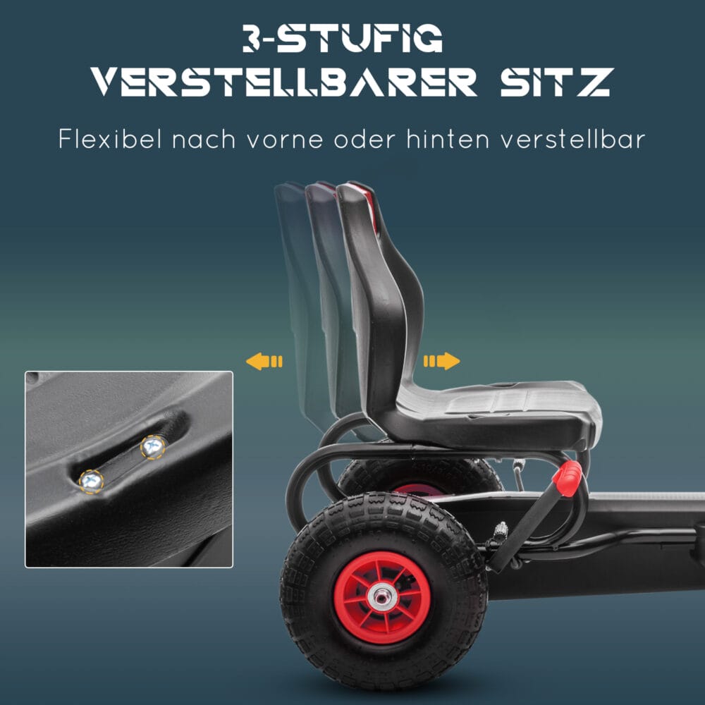 Gokart Kinderfahrzeug mit verstellbarem Sitz 5-12 Jahre