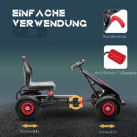 Gokart Kinderfahrzeug mit verstellbarem Sitz 5-12 Jahre