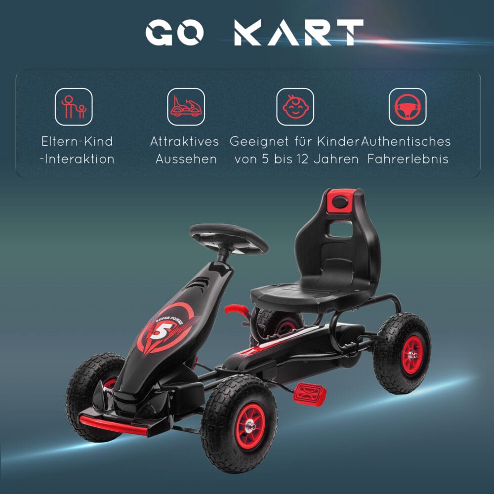 Gokart Kinderfahrzeug mit verstellbarem Sitz 5-12 Jahre