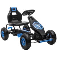 Gokart mit Gummireifen mit verstellbarem Sitz ab 5 Jahren Blau