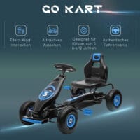 Gokart mit Gummireifen mit verstellbarem Sitz ab 5 Jahren Blau