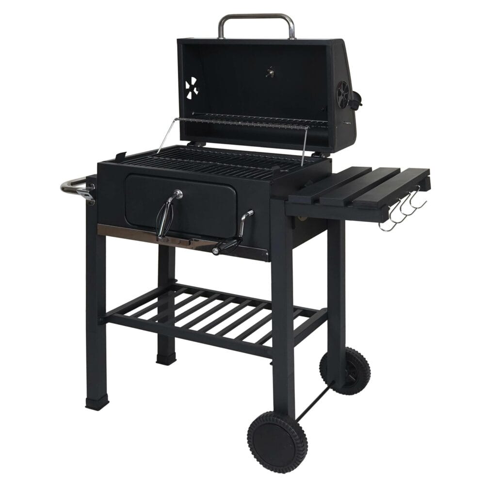 Grillwagen JAM-K93 Holzkohlegril mit Deckel 110x100x51cm