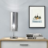 Tischlampe Gloss 1x E14 Ø 13.5x44cm Spiegelfolie Chromfarben