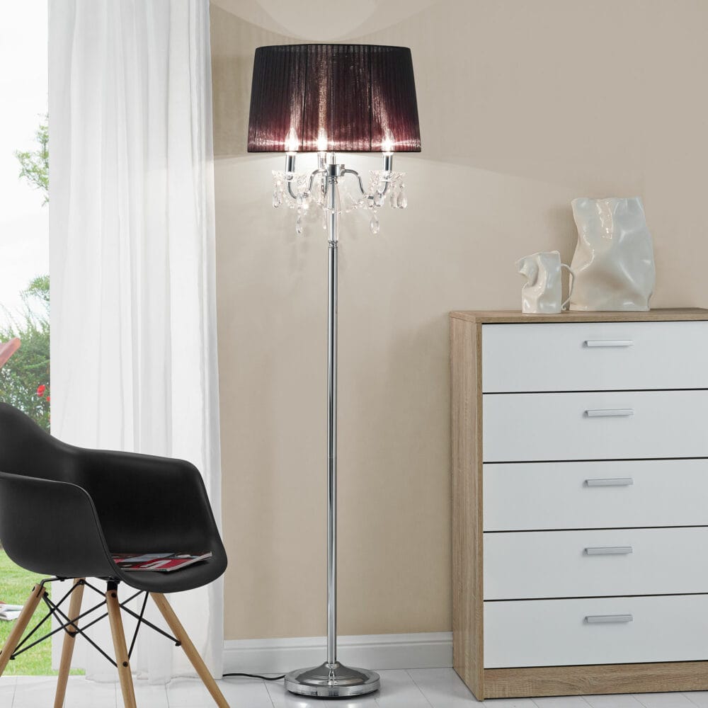 Stehlampe Noble Black 165 x Ø45cm Schwarz