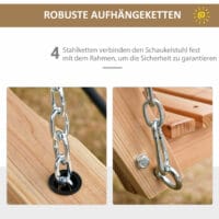 Hängebank Gartenschaukel Schaukelbank 150cm 3 Sitzer Holz