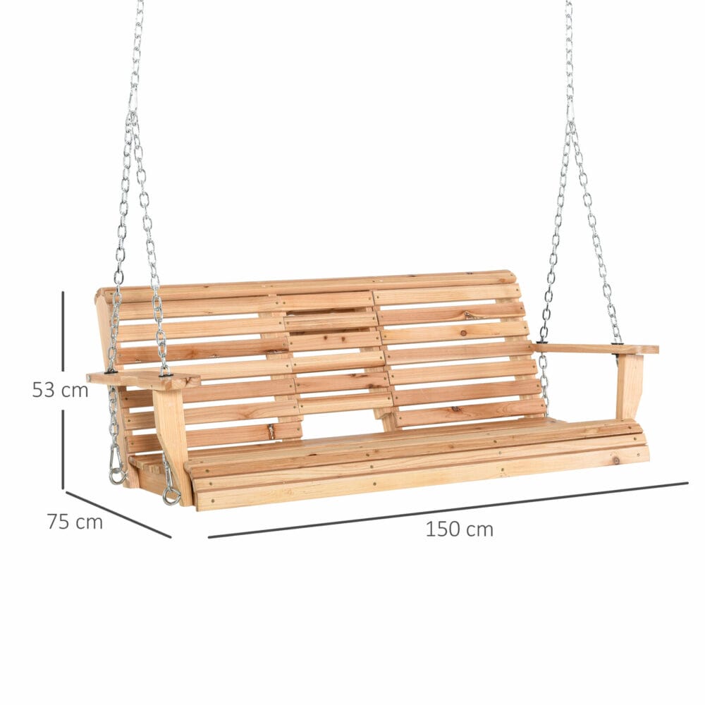 Hängebank Gartenschaukel Schaukelbank 150cm 3 Sitzer Holz