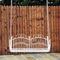 Hängebank Gartenschaukel Schaukelbank 2-Sitzer mit Ketten Metall