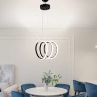 Hängeleuchte Dunfermline mit 210 LEDs Aluminium Schwarz Weiss
