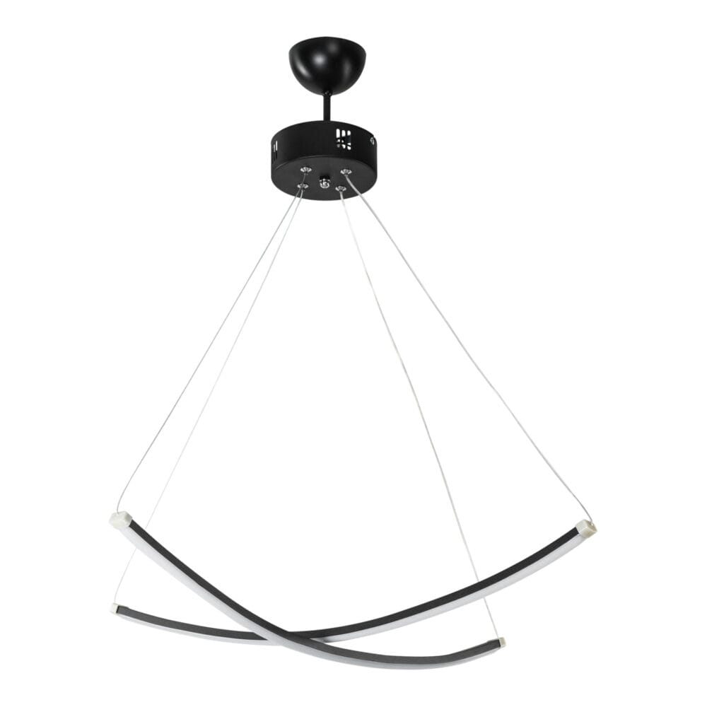 Hängeleuchte Eastbourne mit 180 LEDs Aluminium Schwarz Weiss