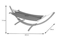 Hängematte mit Gestell FSC-zertifiziert 320cm weiss Matte creme-weiss