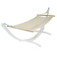 Hängematte mit Gestell FSC-zertifiziert 320cm weiss Matte creme-weiss