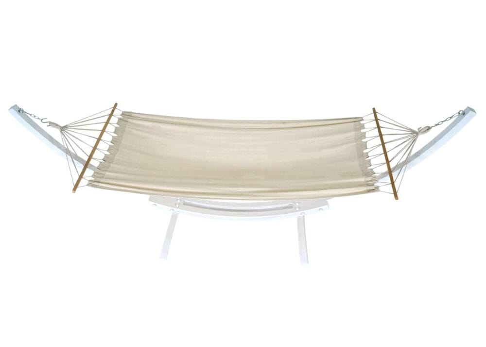 Hängematte mit Gestell FSC-zertifiziert 320cm weiss Matte creme-weiss