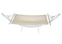 Hängematte mit Gestell FSC-zertifiziert 320cm weiss Matte creme-weiss