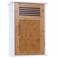 Hängeschrank HWC-A85 Bambus 52x35x21cm weiss