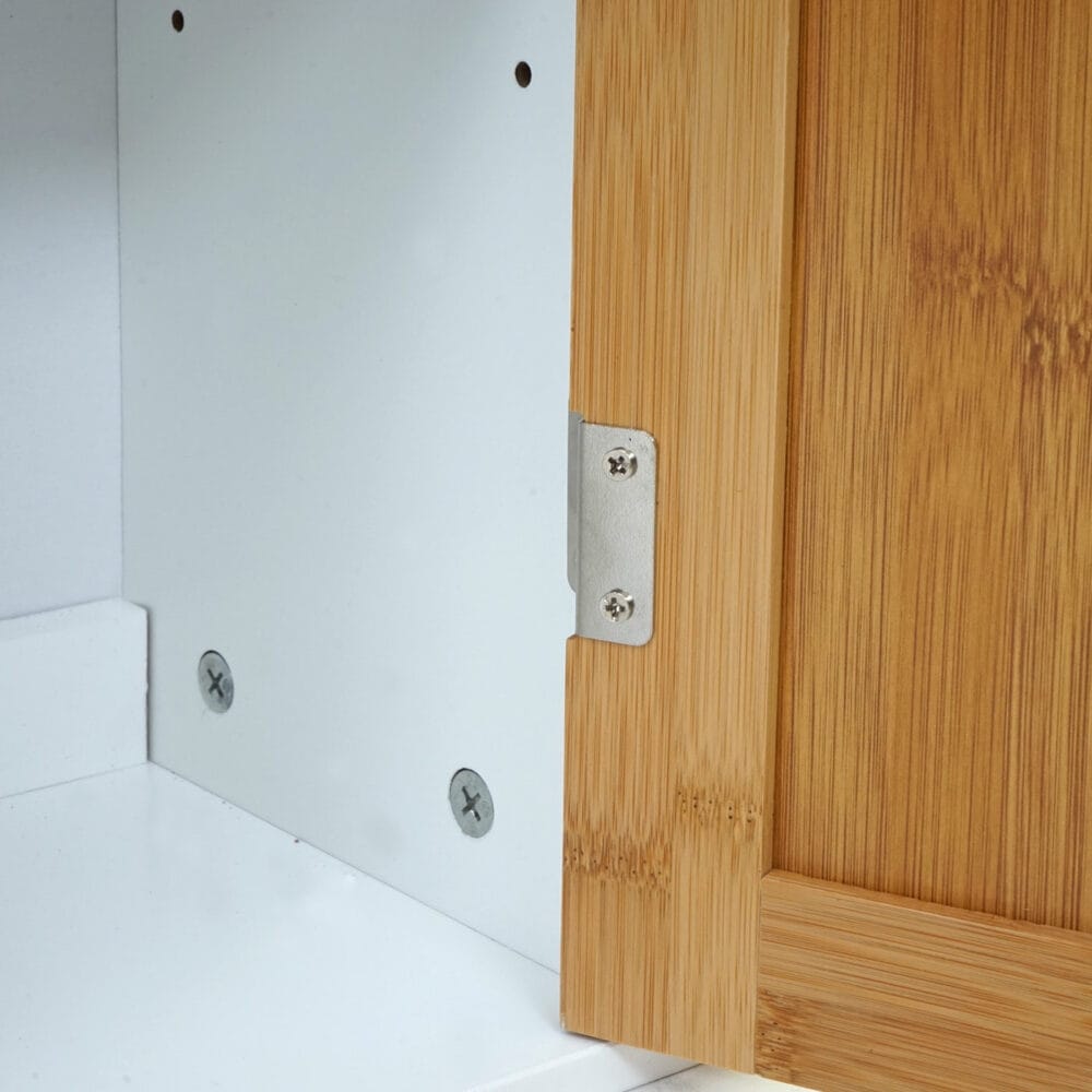 Hängeschrank HWC-A85 Bambus 52x35x21cm weiss