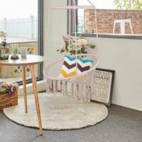 Hängesessel Hängeschaukel Schwebesessel Baumwolle ∅80cm