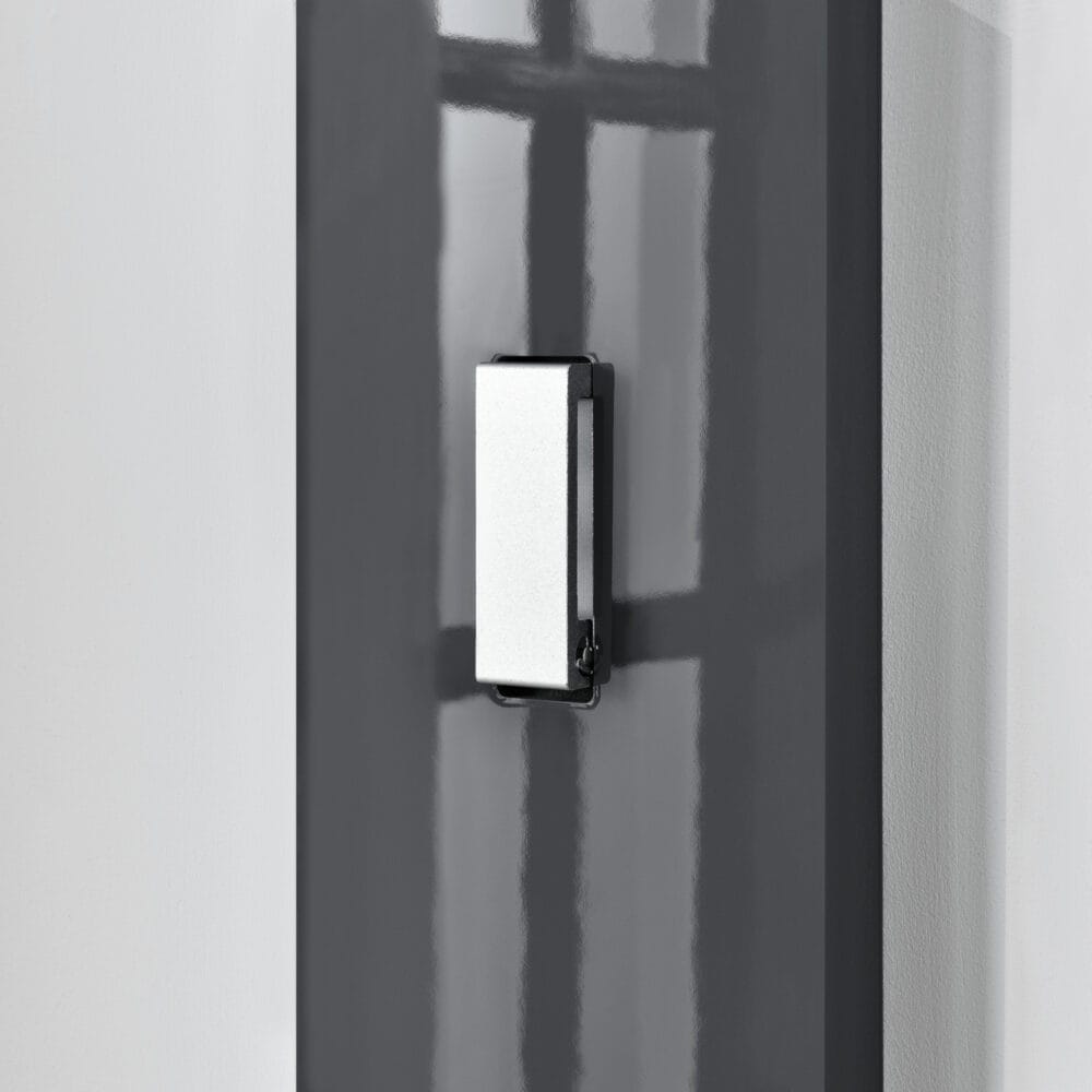 Wandgarderobe Hansnes mit Klapphaken 170 cm Schwarz Hochglanz