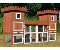 Hasenstall Kaninchenstall Freilandburg mit Freilaufgehege