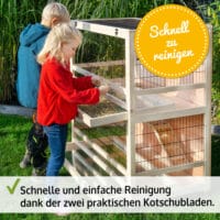 Hasenstall Kaninchenstall Knuffel mit klappbarem Gitterdach