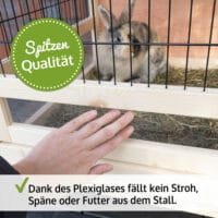 Hasenstall Kaninchenstall Knuffel mit klappbarem Gitterdach