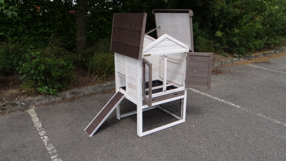 Hasenstall für 2 Kaninchen - Kaninchenstall Prestige small White