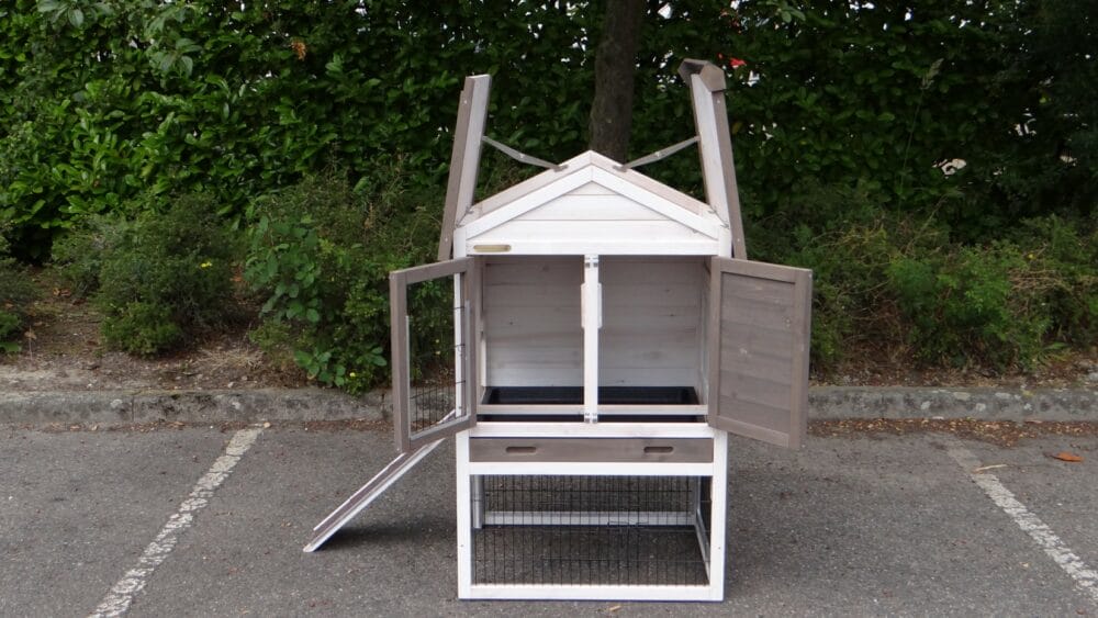 Hasenstall für 2 Kaninchen - Kaninchenstall Prestige small White