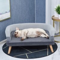 Haustiersofa Hundesofa Hundebett Katzensofa mit Holzbeinen