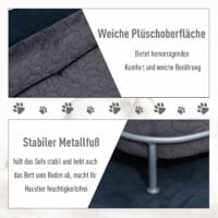 Haustiersofa Hundesofa Hundebett Katzensofa mit Metallbeinen