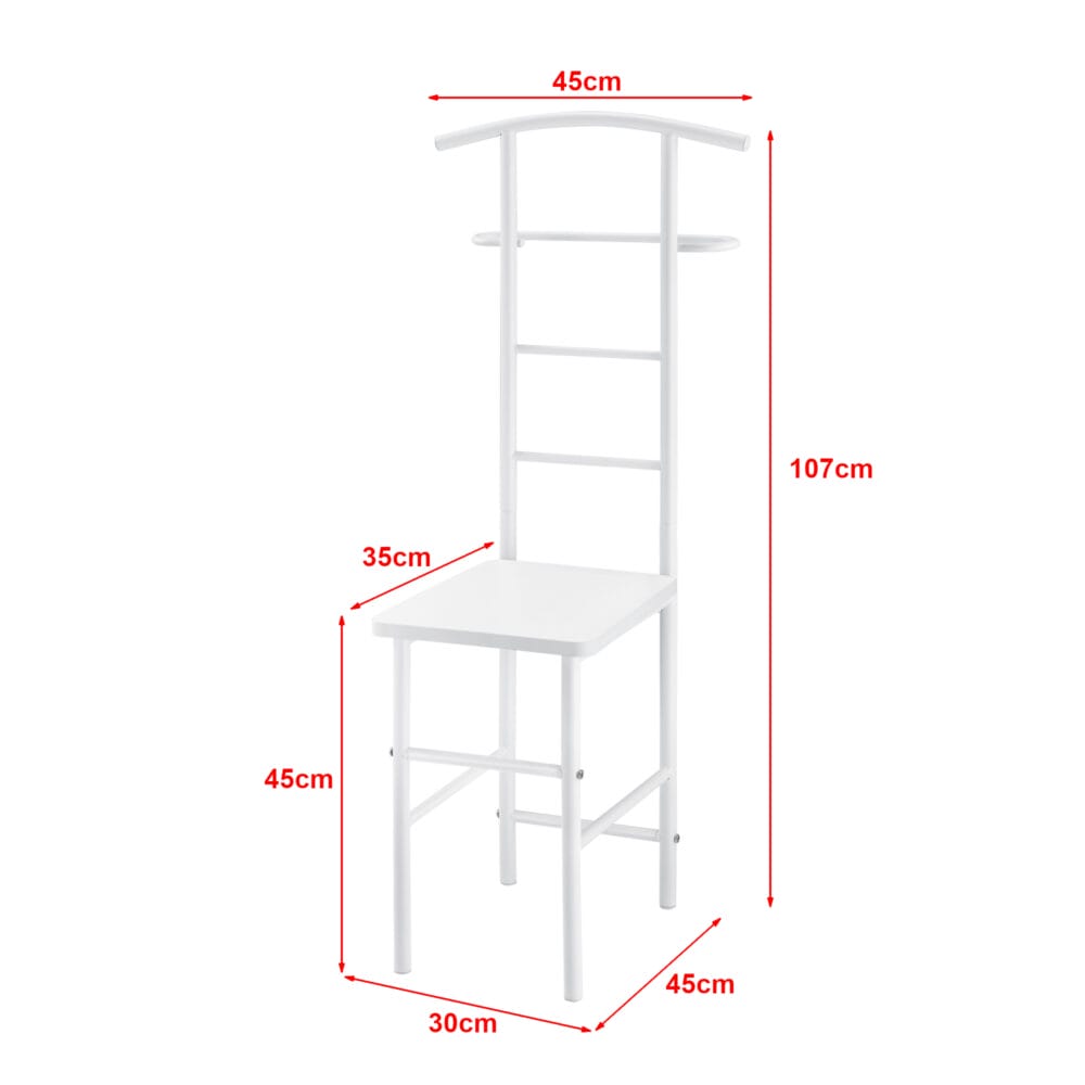 Herrendiener Stuhl Anaheim 107x45x45 cm Weiss