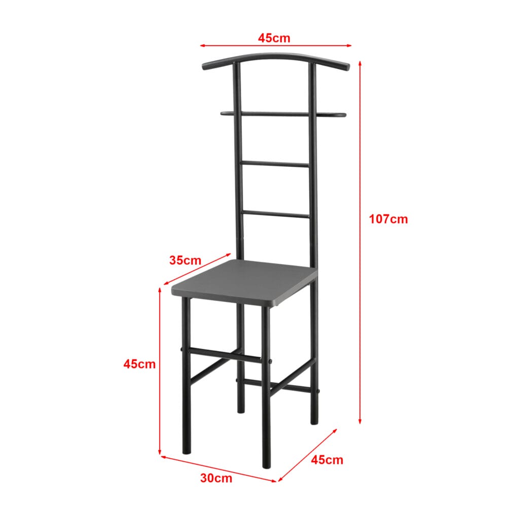 Herrendiener Stuhl Anaheim 107x45x45 cm Grau