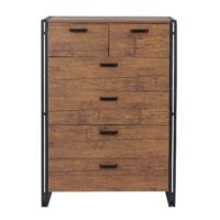 Highboard HWC Kommode Wildeiche-Optik 115x80x40cm