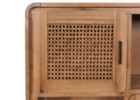 Highboard Kommode Rattan Akazie Massiv-Holz gebeizt 141x90x35cm