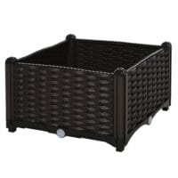 Hochbeet 2er Pflanzkasten Rattan-Optik 40x40x44cm